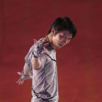 Yuzuru Hanyu performs in the Fantasy on Ice show at Makuhari Messe in Chiba Prefecture on May 27. | KYODO