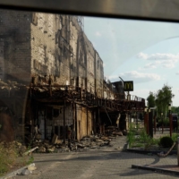 The destroyed Fabrika shopping mall in the city of Kherson on Wednesday. | AFP-JIJI