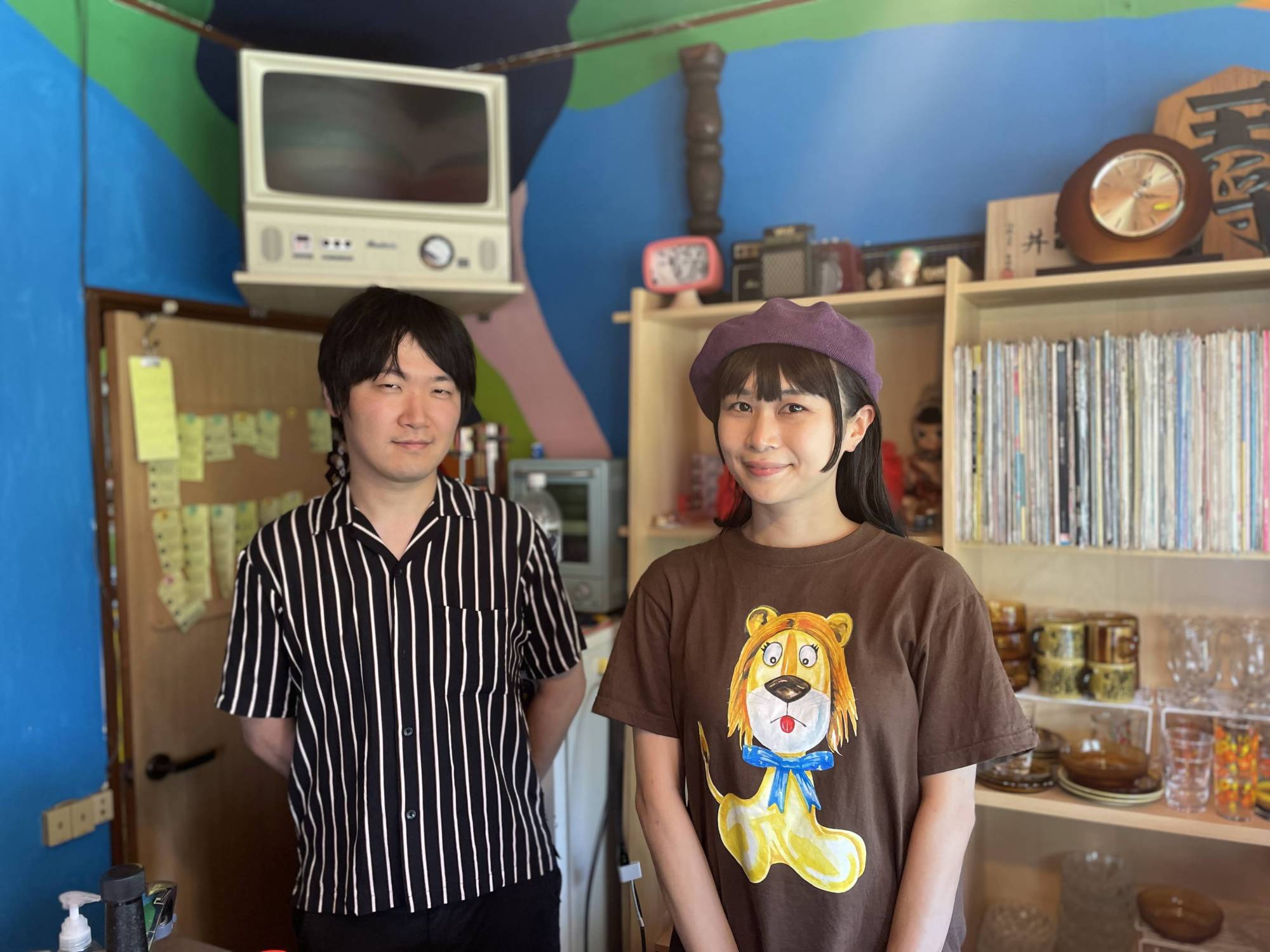 Toyohiro Motoie and Tomoka Suganuma at their Showa-themed cafe in Hatoyama New Town | Alex K.T. Martin