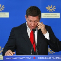 Sheldon Kennedy, seen during an event for a child advocacy center named in his honor, has called on Hockey Canada\'s top officials to resign.  | REUTERS