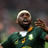 South Africa\'s Siya Kolisi celebrates after the Springboks\' test series win over Wales in Cape Town, South Africa, on July 16. | REUTERS