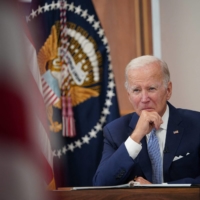 U.S. President Joe Biden meets with CEOs about the economy, in Washington on July 28. | AFP-JIJI