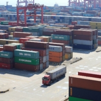 Containers at the Yangshan Deep Water Port in Shanghai in 2017. | REUTERS