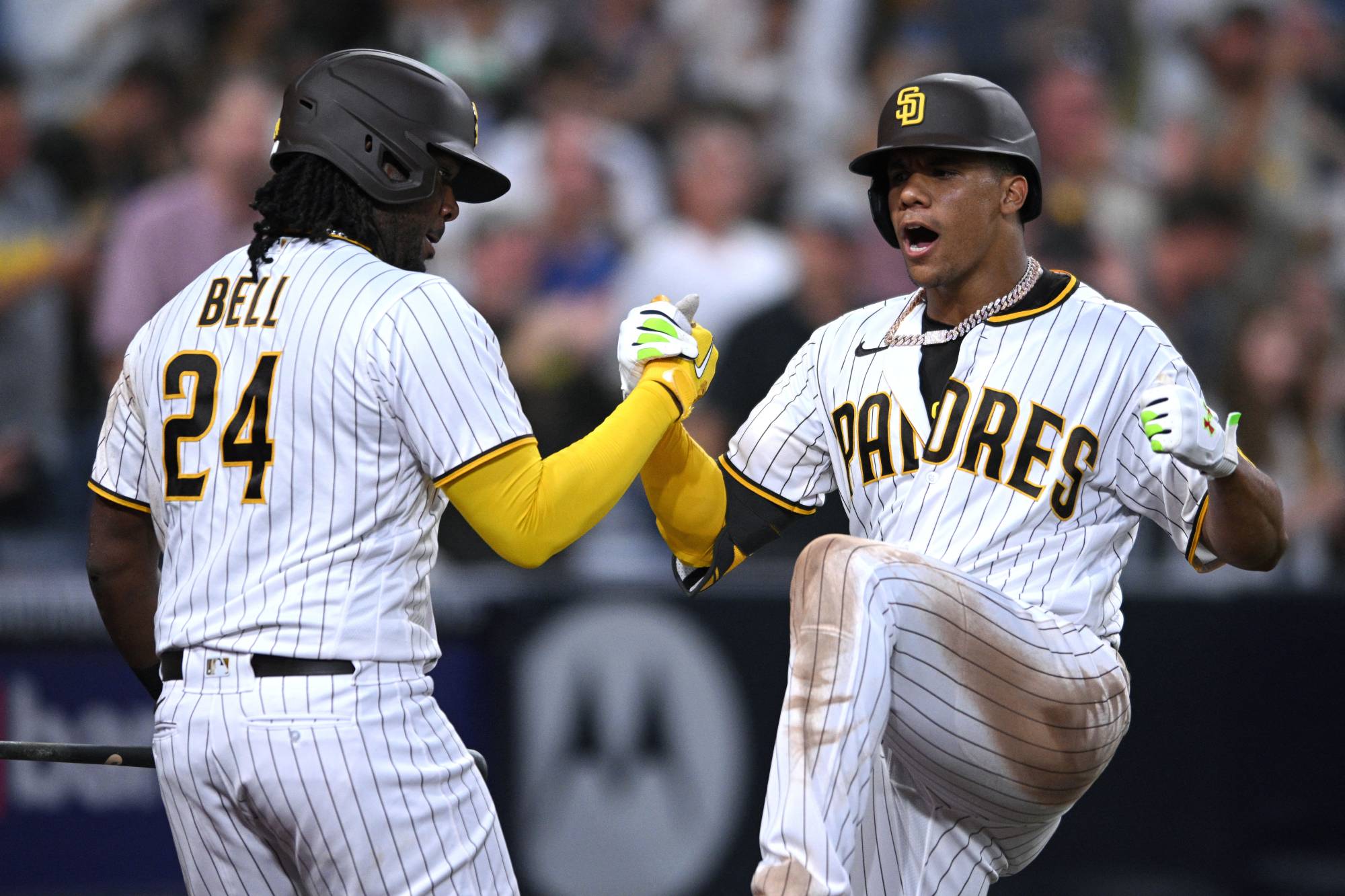 The Padres added former Nationals players Juan Soto (right) and Josh Bell at the trade deadline this season.  | USA TODAY / VIA REUTERS