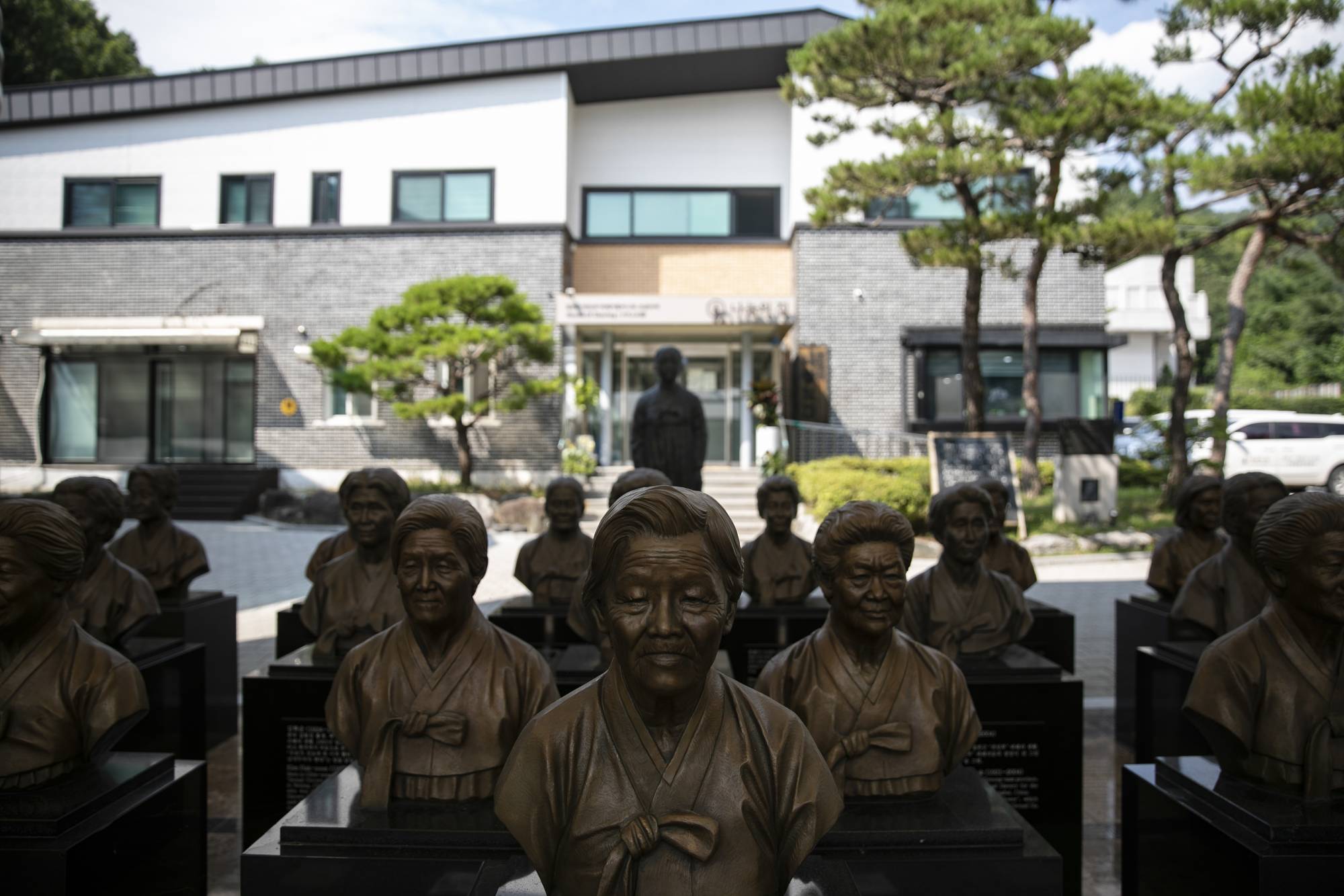 Bronze busts of former 