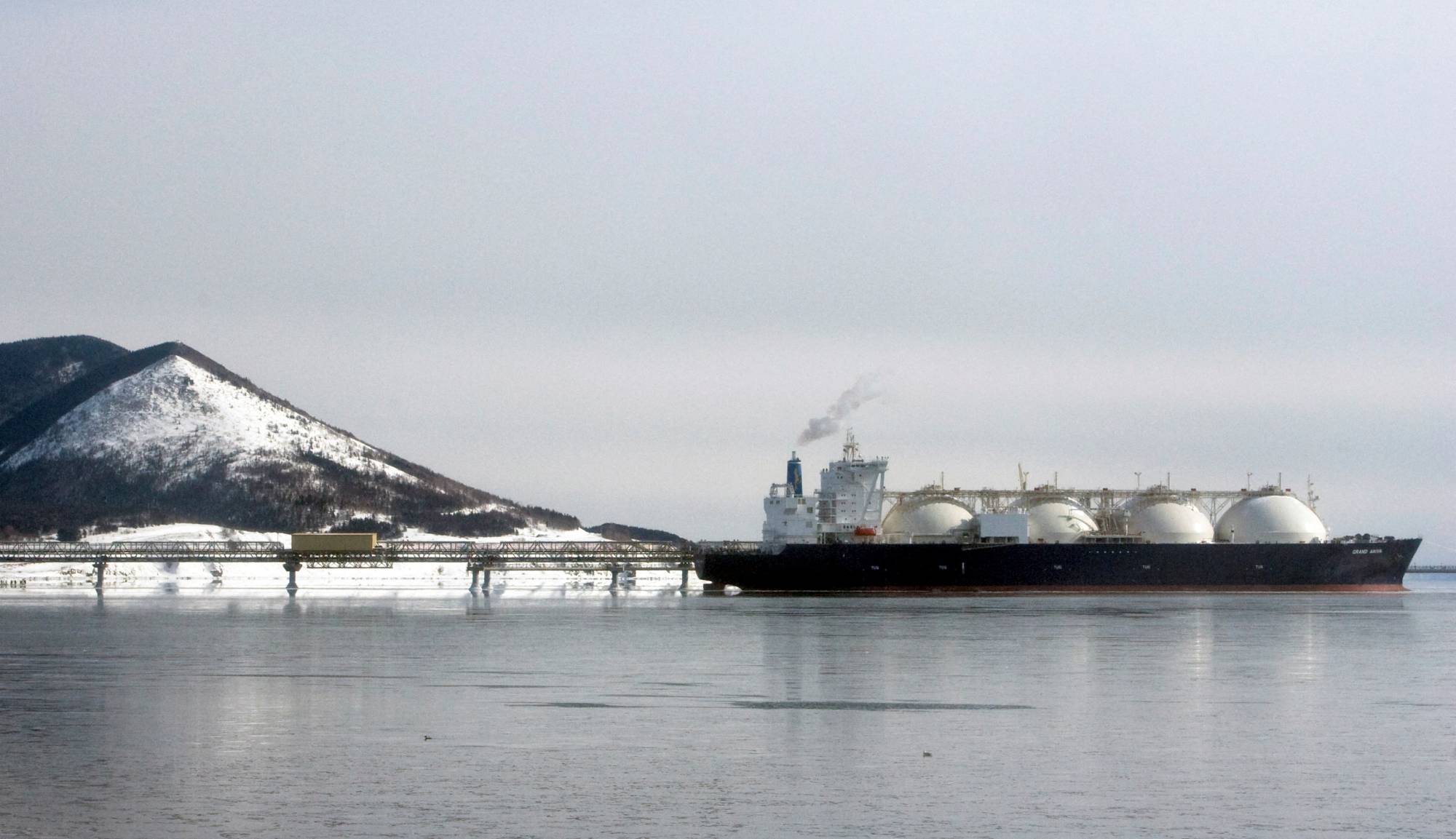 A Japanese LNG carrier near Korsakov on Sakhalin island. For resource-poor Japan, the Sakhalin-2 project is an important source for its energy security. It buys about 9% of its LNG from Russia, mainly from the project.  | REUTERS