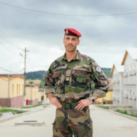 Col. Christophe Degand, commander of the NATO Battle Group Forward Presence and the 8th Marine Infantry Parachute Regiment, at the Getica National Joint Training Center in Cincu, Romania, on Aug. 1 | BLOOMBERG