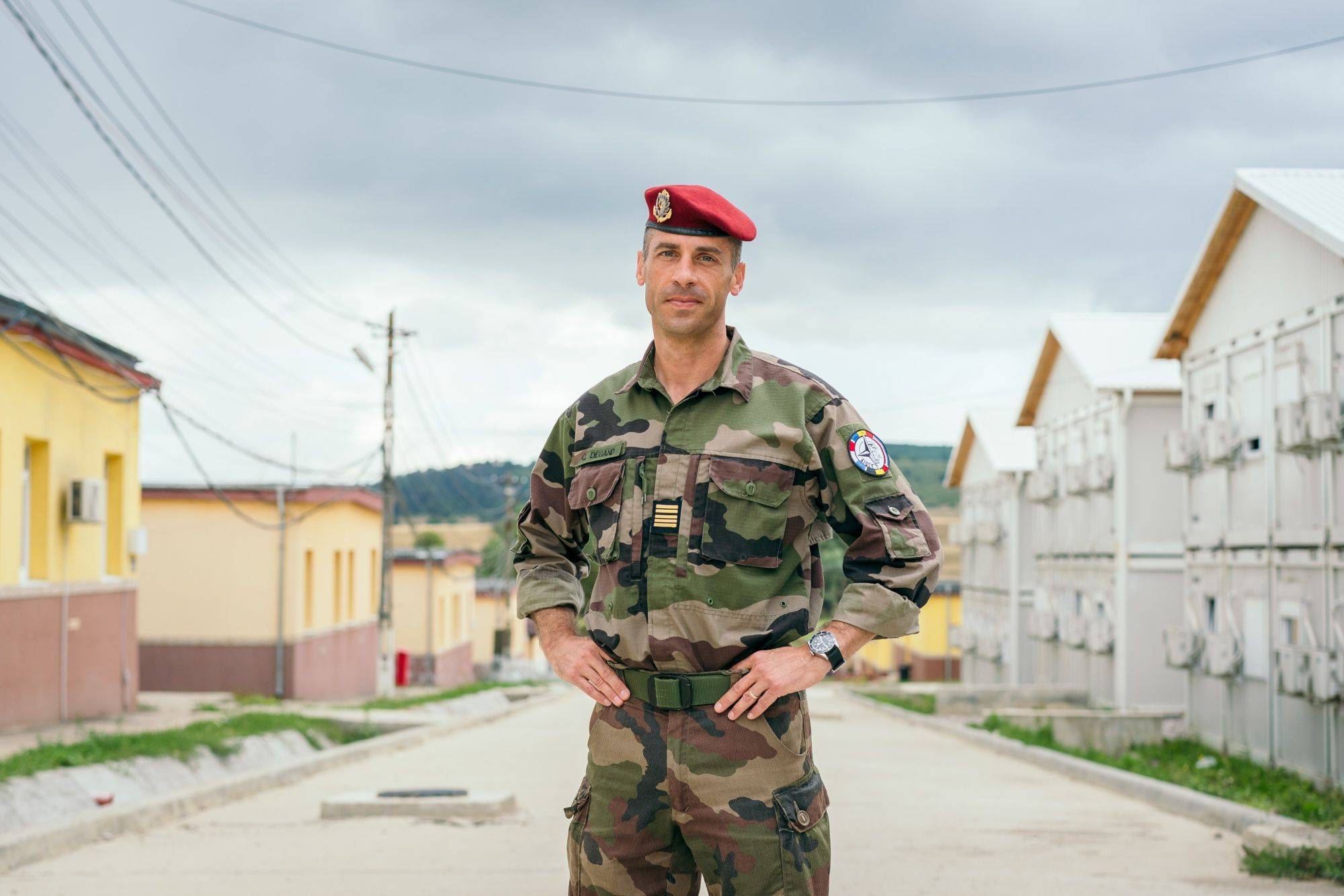 Col. Christophe Degand, commander of the NATO Battle Group Forward Presence and the 8th Marine Infantry Parachute Regiment, at the Getica National Joint Training Center in Cincu, Romania, on Aug. 1 | BLOOMBERG
