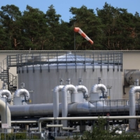 A compressor station of the Nord Stream 1 natural gas pipeline in Lubmin, Germany, on July 11. Nations are rushing to fill storage sites, but they are still heavily dependent on Russian gas and any further cutbacks could make rationing a reality. | BLOOMBERG