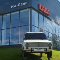 A Soviet-made retro VAZ-2101 car on display at a dealership in Izhevsk. The Russian auto sector has suffered more than most industries, with passenger car output dropping 62% in the first half of the year versus the same stretch in 2021. | REUTERS