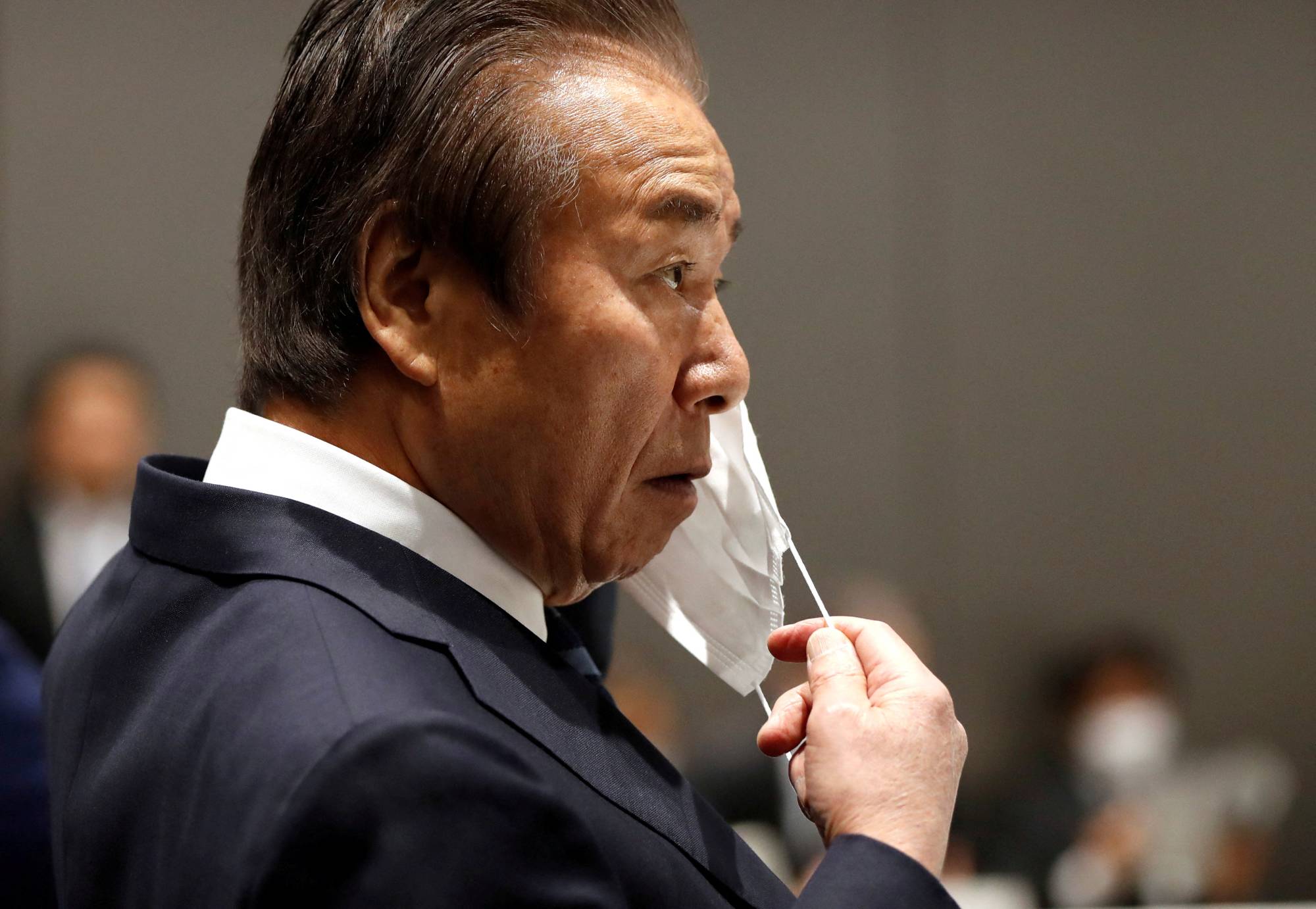 Haruyuki Takahashi during a Tokyo Organising Committee board meeting in March 2020.  | REUTERS