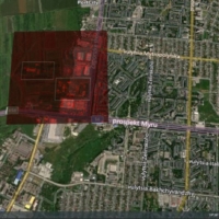 An image on a website run by Watanave has synthetic aperture radar data overlaid on a map of Mariupol, where Russia is trying to build a completely new city. | MIYUKI NAKAJIMA
