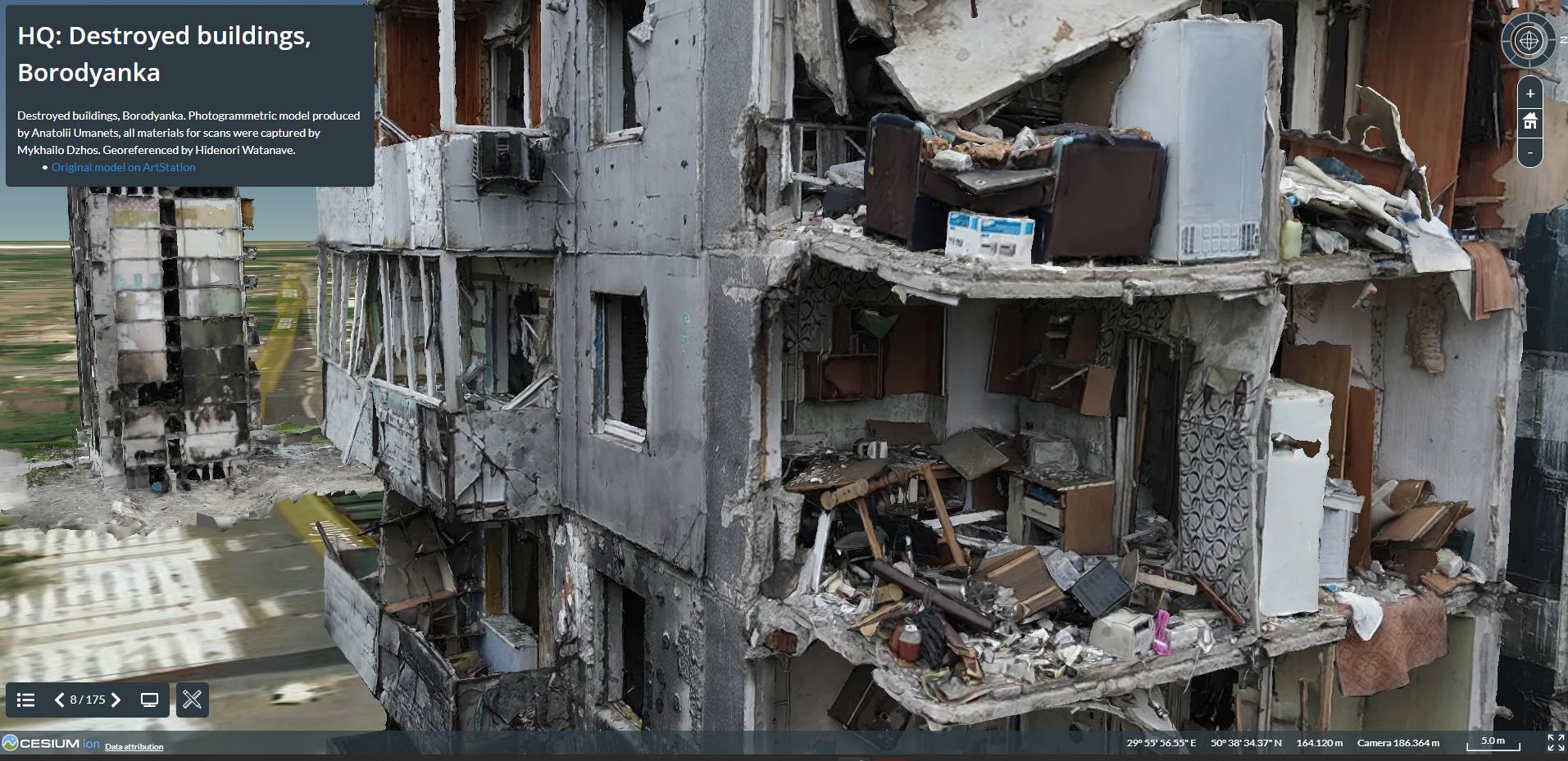 Ukrainian citizens are recording and sharing evidence of destruction in the country, such as this picture taken with a drone showing a bombed apartment building in Borodyanka, near Kyiv. | 