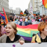 Participants take part in the Equality March, organized by the LGBTQ community in Kyiv, in Sep. 2021. | REUTERS