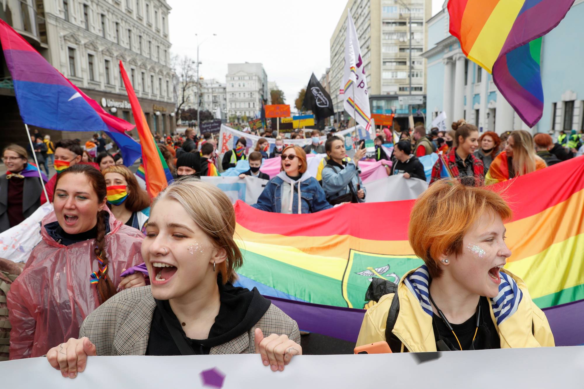 Participants take part in the Equality March, organized by the LGBTQ community in Kyiv, in Sep. 2021. | Reuters
