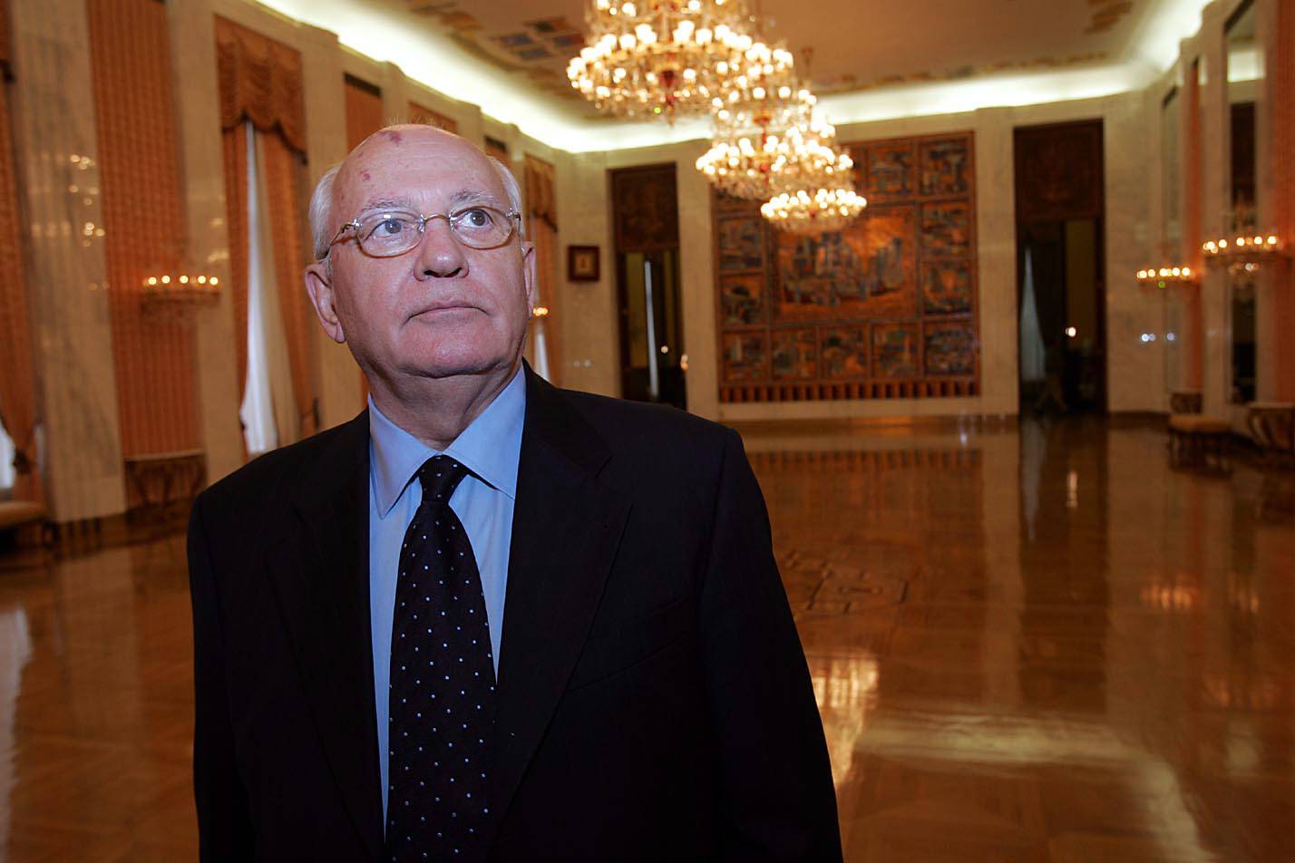 Former Soviet leader Mikhail Gorbachev visits the Russian Embassy in Washington in June 2004. | Jim Wilson / The New York Times