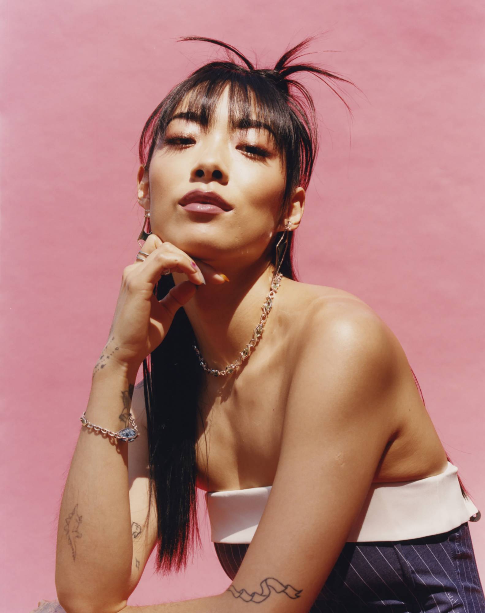 Singer Rina Sawayama is trying to regain the momentum lost when the pandemic swallowed her debut, 'Sawayama,' and turn it up to 10 for her second album, 'Hold the Girl.' | OLIVIA LIFUNGULA / THE NEW YORK TIMES