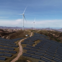 Chinese wind turbines and solar panels at a power plant in Zhangjiakou, Hebei province
 |  REUTERS