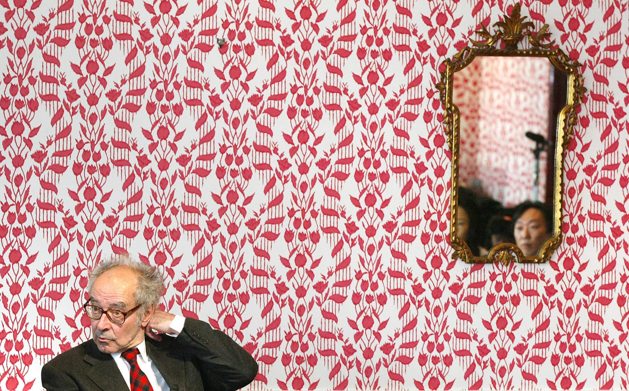 Godard speaks at a news conference in 2002 after receiving the 2002 Praemium Imperiale in Tokyo. | AFP-JIJI