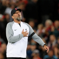 Liverpool manager Juergen Klopp reacts after the match against Ajax Amsterdam at Anfield, in Liverpool, Britain, on Tuesday. | REUTERS