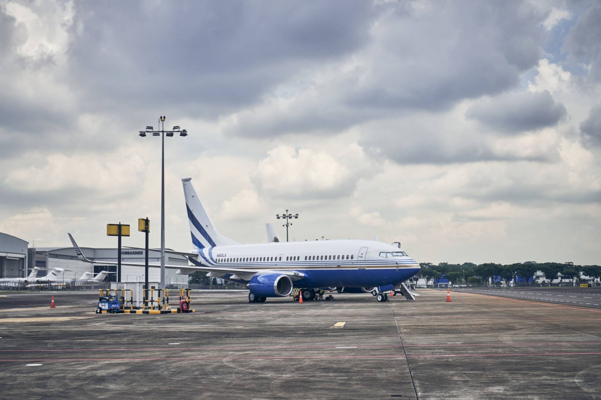 Seletar Airport in Singapore. As of now, airlines contribute more than 2% of the world’s carbon emissions and lag almost all other sectors in pledges for a cleaner future. | BLOOMBERG