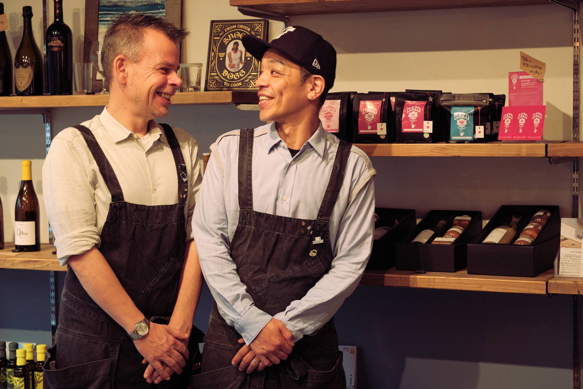 Stephen Milne (left) and Fumihiro Tanaka have launched a coffee business that they hope can double as a way to provide mental health support for the international community in the future.  | STEPHAN JARVIS