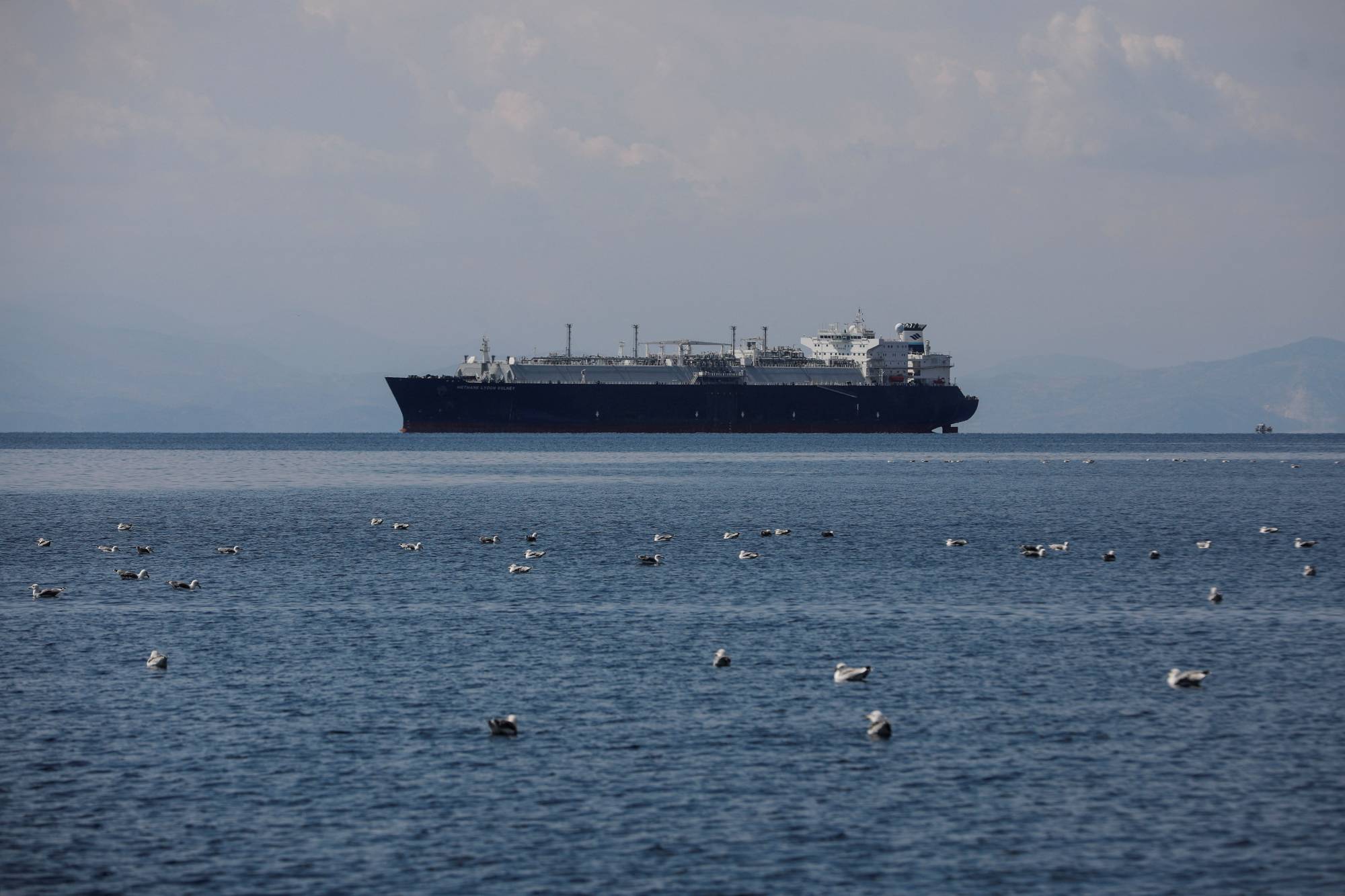 The Bermuda-flagged LNG tanker Methane Lydon Volney off the islet of Revithoussa, Greece, on Sept. 21 | REUTERS