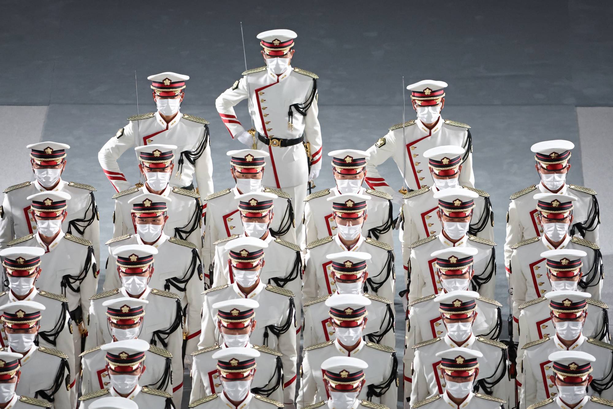 Honor guard in formation during the state funeral | POOL / VIA REUTERS