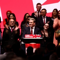 Labour Party leader Keir Starmer speaks at his party\'s annual conference in Liverpool on Tuesday. | REUTERS