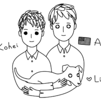 An illustration of Andrew High and his husband, Kohei | ©OSAWA YOUSKE / 403COLLECTIVE

