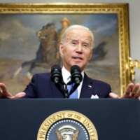 U.S. President Joe Biden makes remarks about Russian President Vladimir Putin\'s comments on the military conflict in Ukraine, at the White House in Washington on Friday. | REUTERS