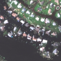 A flooded neighborhood is seen after Hurricane Ian hit North Port, Florida, on Friday.   | 2022 MAXAR TECHNOLOGIES / VIA REUTERS