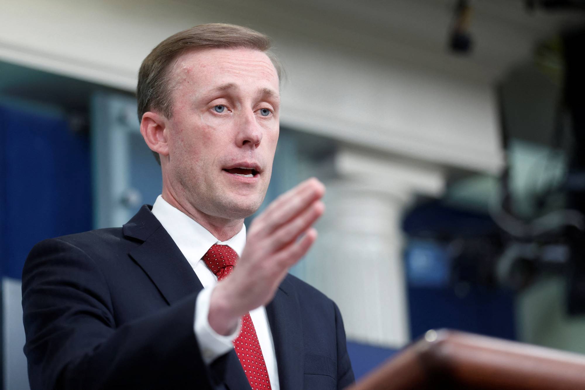 White House national security adviser Jake Sullivan speaks to reporters in Washington on Friday. | Reuters 