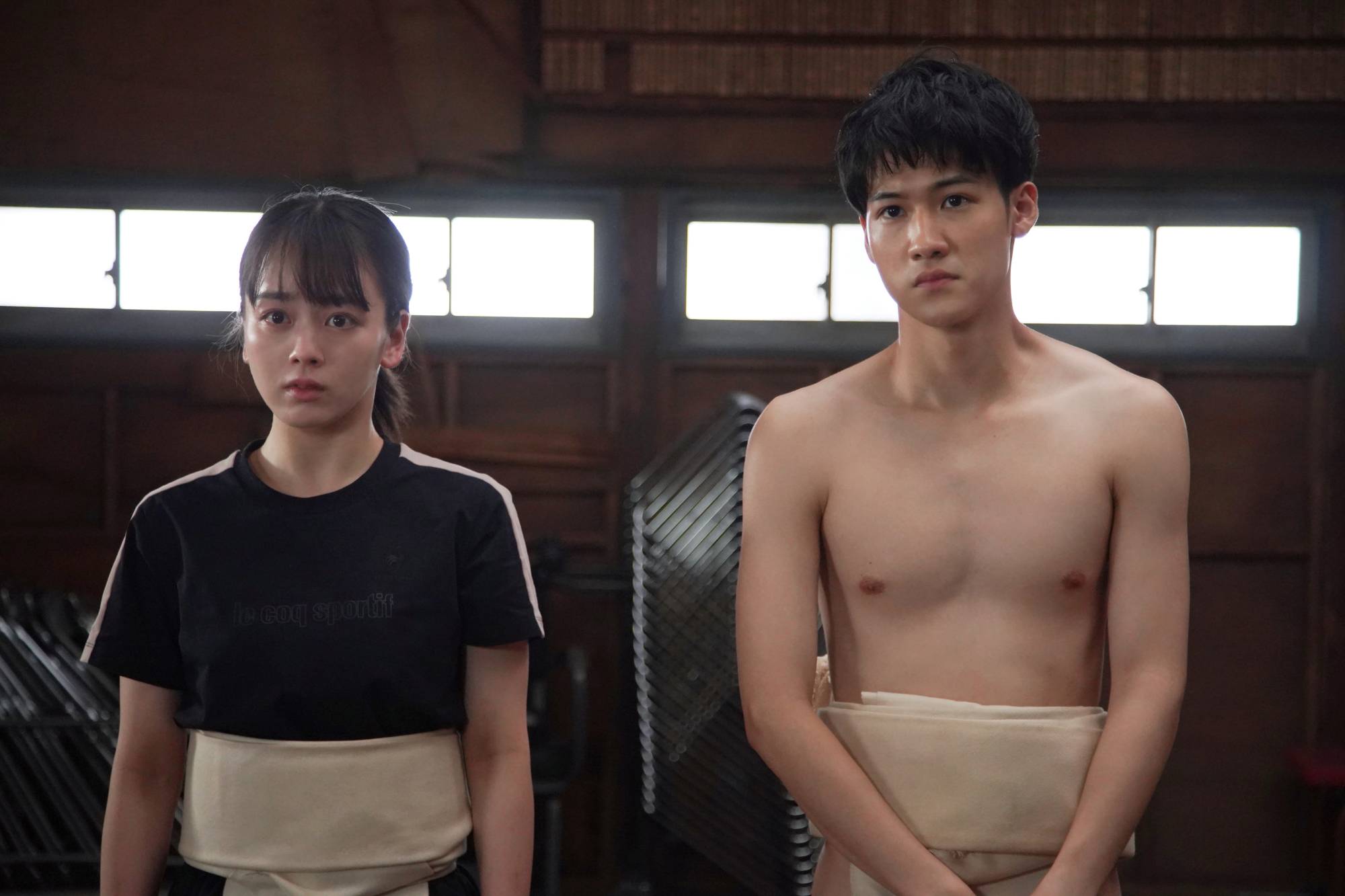 Like the 1992 film of the same name, the Disney+ streaming series 'Shiko Funjatta' — known as 'Sumo Do, Sumo Don't' in English — features a pair of college students trying to save their school's sumo club. | © 2022 DISNEY