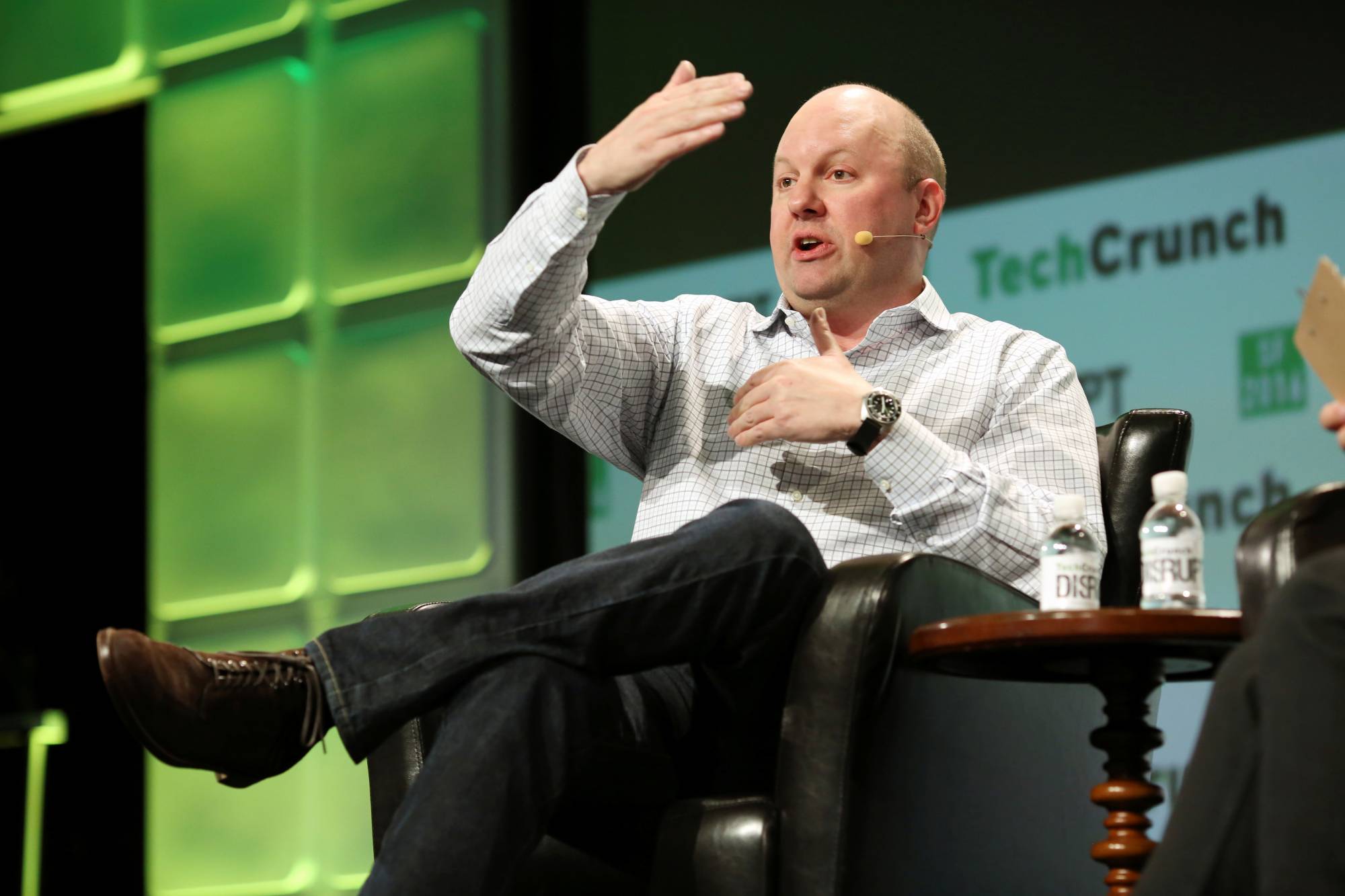 Marc Andreessen speaks during 2016 TechCrunch Disrupt in San Francisco, California, in 2016. | REUTERS