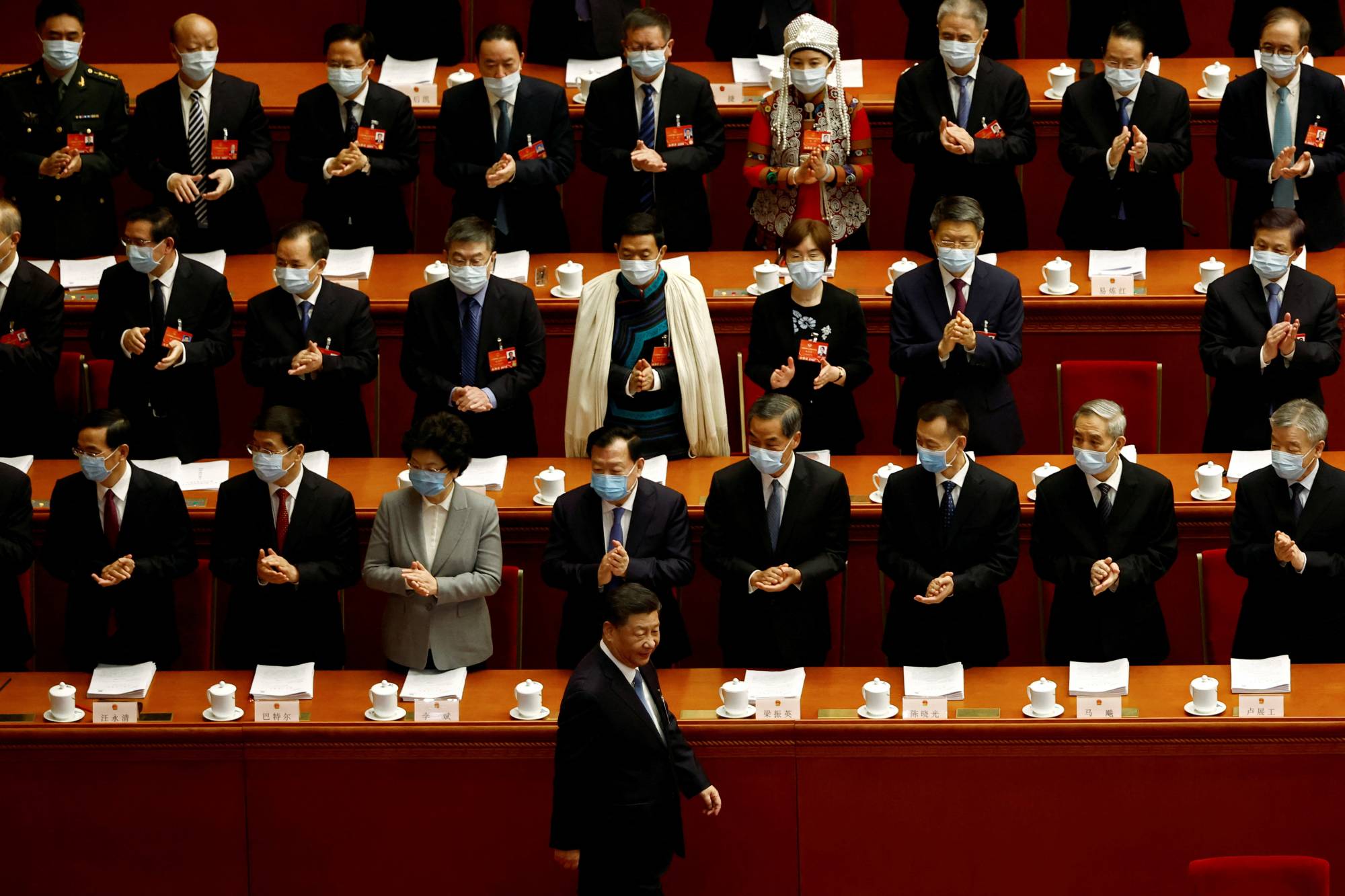 Chinese President Xi Jinping arrives for the opening session of the National People's Congress at the Great Hall of the People in Beijing on March 5. | REUTERS