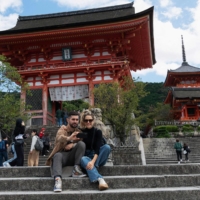 The entrance of Kiyomizu Temple in Kyoto on Tuesday. Japan reopened its doors to tourists the same day after two-and-a-half years, and officials are hoping that an influx of travelers enticed by a weak yen will help boost the economy. | AFP-JIJI
