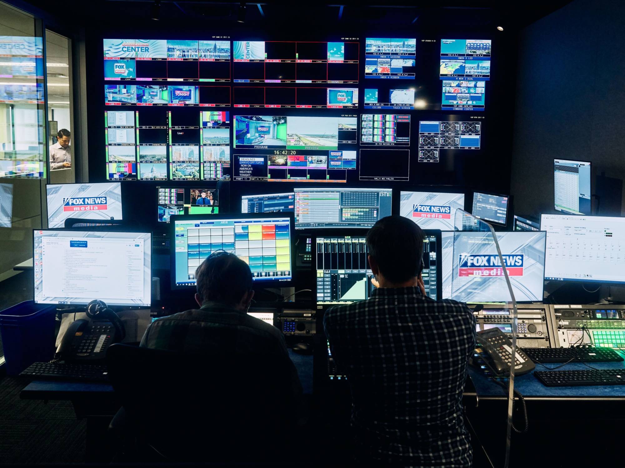 The Fox television control room in New York in 2021. | Bloomberg