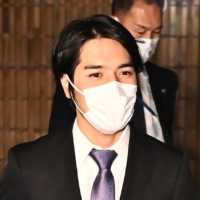Kei Komuro, the husband of former Princess Mako, in Tokyo in November 2021, when came back to Japan to meet the former finance of his mother. | KYODO
