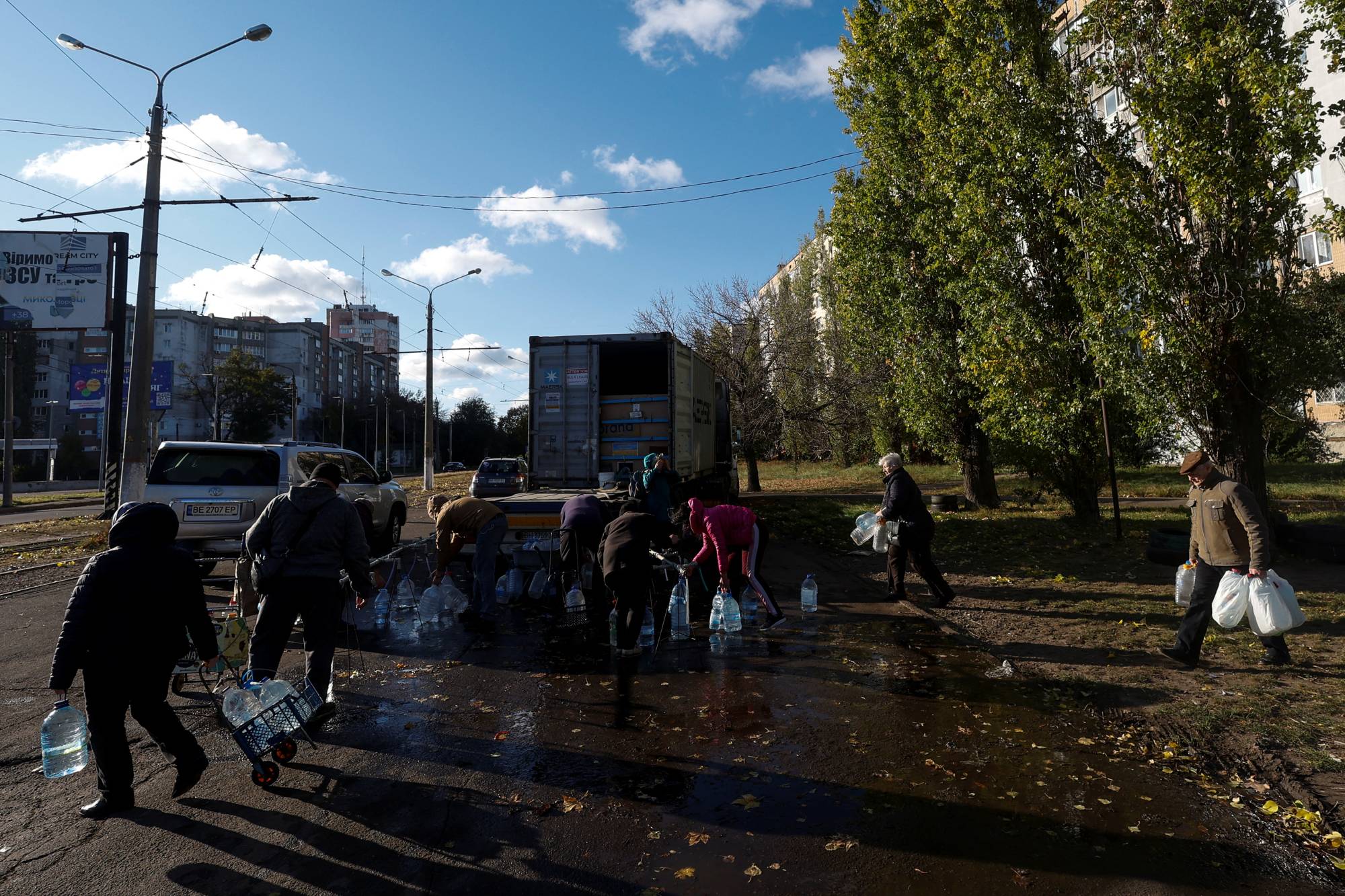 The Russians, Ukrainian officials say, closed the city's freshwater intakes in the adjacent Kherson province after they overran the region as part of what Moscow calls 