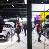 The Renault pavilion of the Paris Motor Show on Tuesday | BLOOMBERG