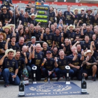 The Red Bull racing team celebrates after clinching the Formula One constructors\' championship following Max Verstappen\'s victory in the U.S. Grand Prix at the Circuit of the Americas in Austin, Texas, on Sunday. | REUTERS