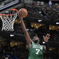 Celtics guard Jaylen Brown has reversed his decision to stay with Kanye West\'s sports marketing agency following the musician\'s recent antisemitic remarks. | USA TODAY / VIA REUTERS