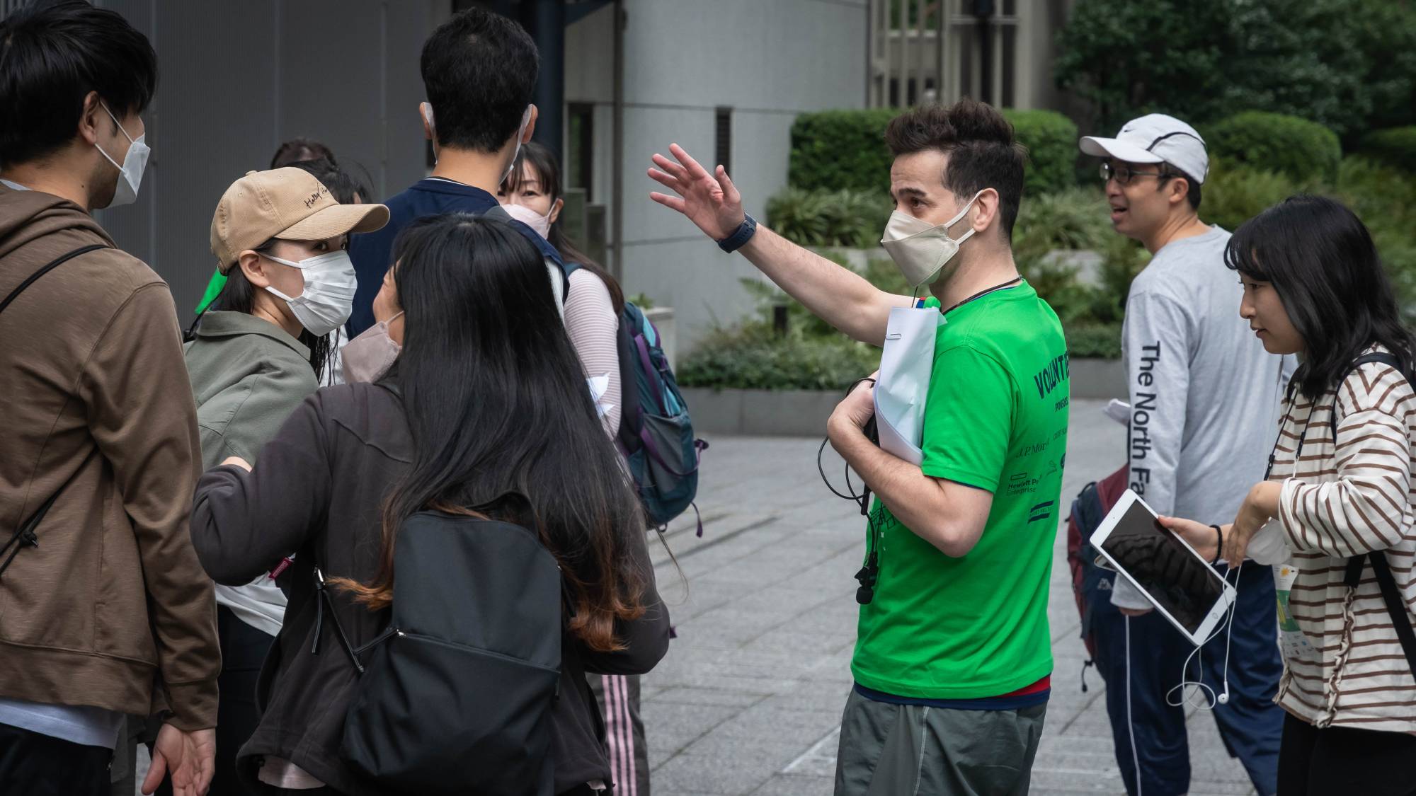 Joe Pournovin organizes Tokyo Yamathon participants on the day of the event. | JULIAN ONYALI 