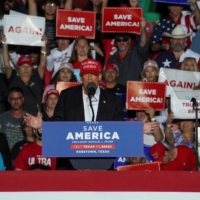 Former U.S. President Donald Trump speaks during a rally in Robstown, Texas, on Oct. 22.   | JOHN GIBBS