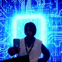 A semiconductor device display at the Appliance and Electronics World Expo in Shanghai in March 2021 | REUTERS
