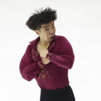 Shun Sato performs during the men\'s free skate at the MK John Wilson Trophy in Sheffield, England, on Saturday. | REUTERS