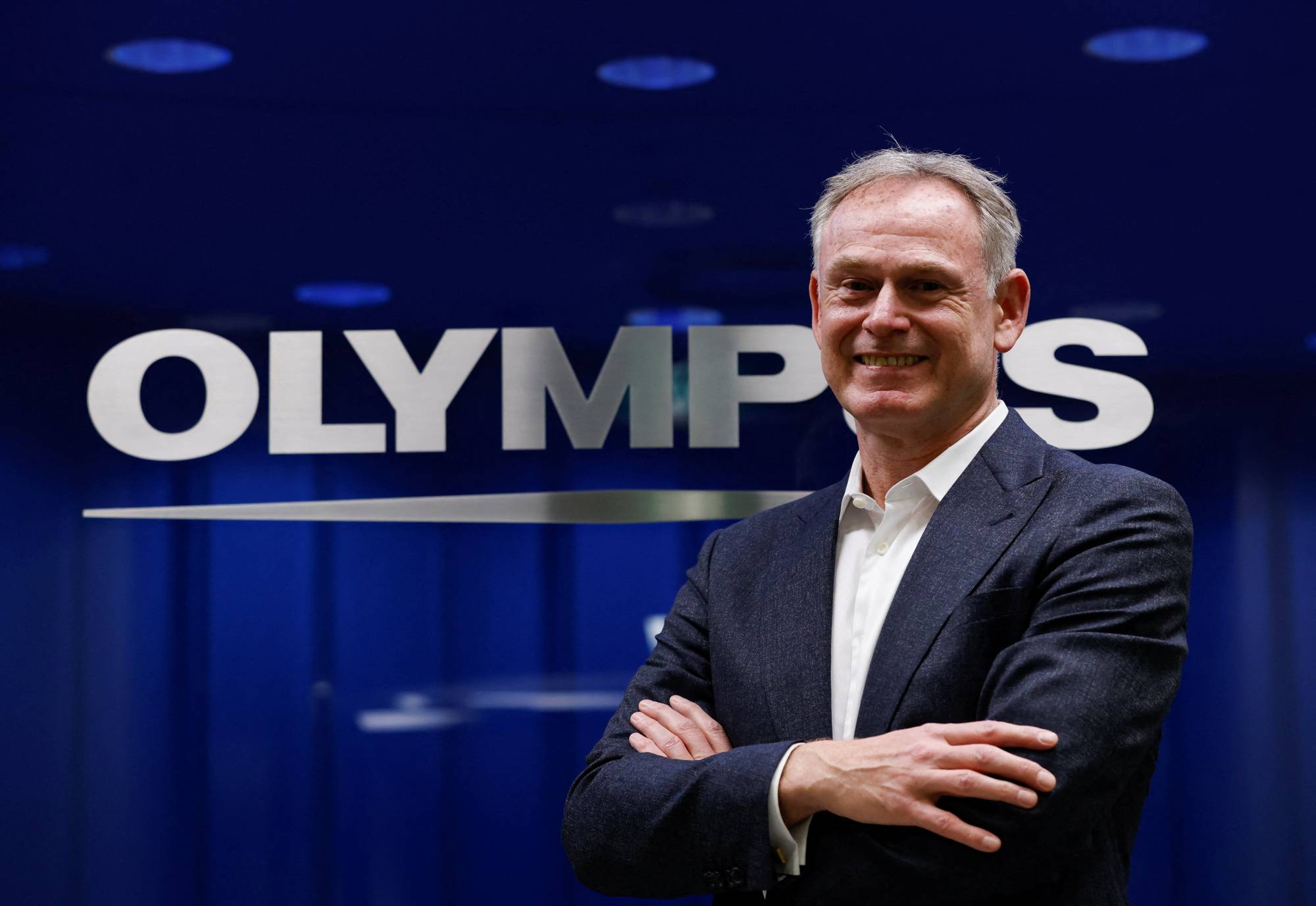 Olympus incoming chief executive Stefan Kaufmann at the company's headquarters in Tokyo on Monday | REUTERS
