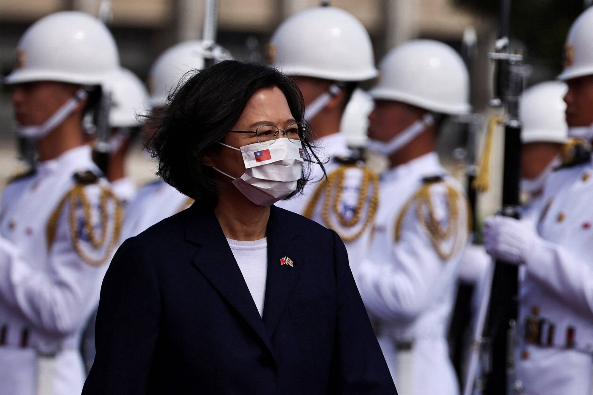 Taiwan President Tsai Ing-wen in front of the Presidential Office Building in Taipei in October | REUTERS
