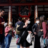 Foreign visitors at Senso-ji temple in Tokyo\'s Asakusa district on Oct. 19 | REUTERS